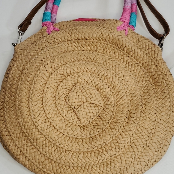 Straw Studios Pink Pom Pom straw bag - Picture 10 of 11